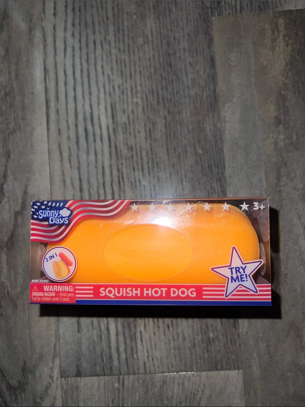 Squish Hot Dog Toy - Yellow & Red